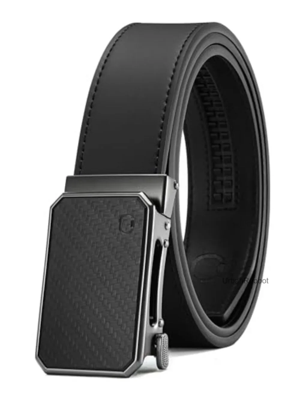 Genuine Leather Ratchet Belt for Men, Adjustable 1 3/8 Inch, Holeless Design